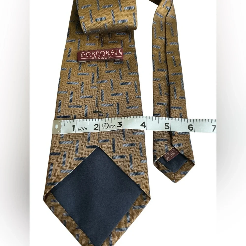 Jos. A. Bank Gold and Blue Patterned Tie
